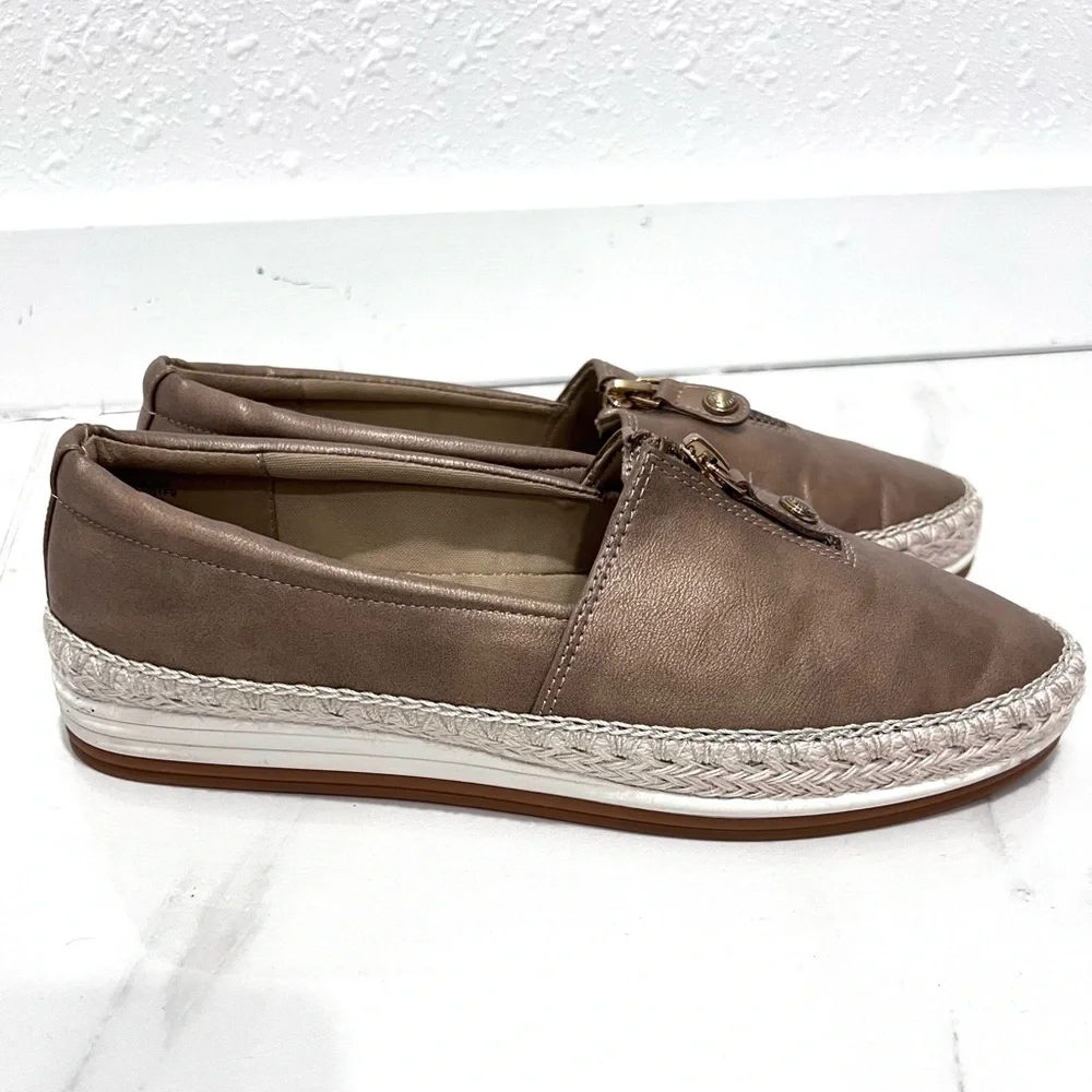 Anne Klein‎ Brown Espadrille Slip-Ons 7.5